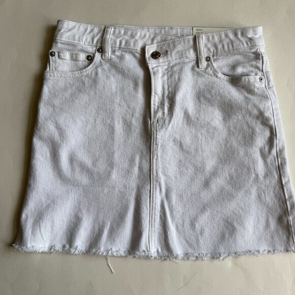 American Eagle Outfitters Perfect Mini Stretch High Rise Denim Jean Skirt White - Picture 1 of 4